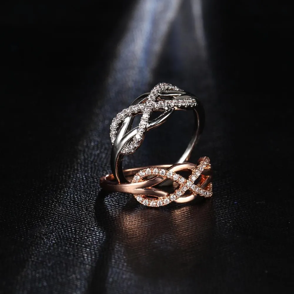 Dazzling Crystal Infinity Rings