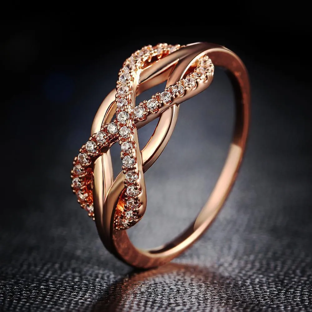 Dazzling Crystal Infinity Rings