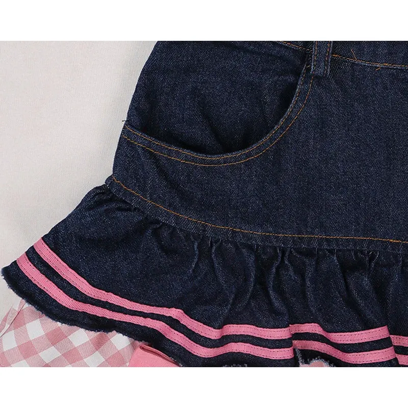 Denim Sweetheart Plaid Miniskirt