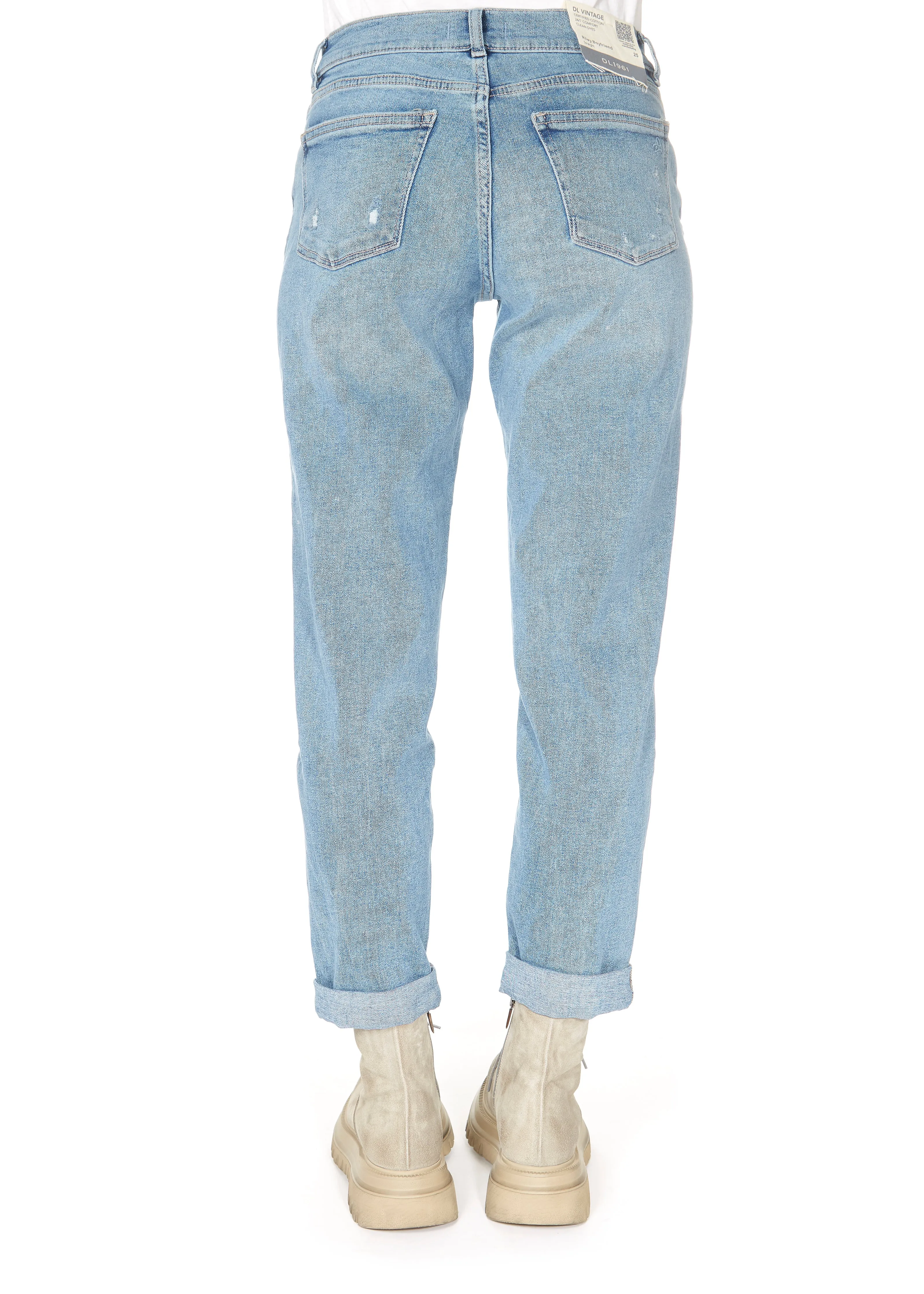 DL 1961 Riley Straight Boyfriend LT Glacier Distressed