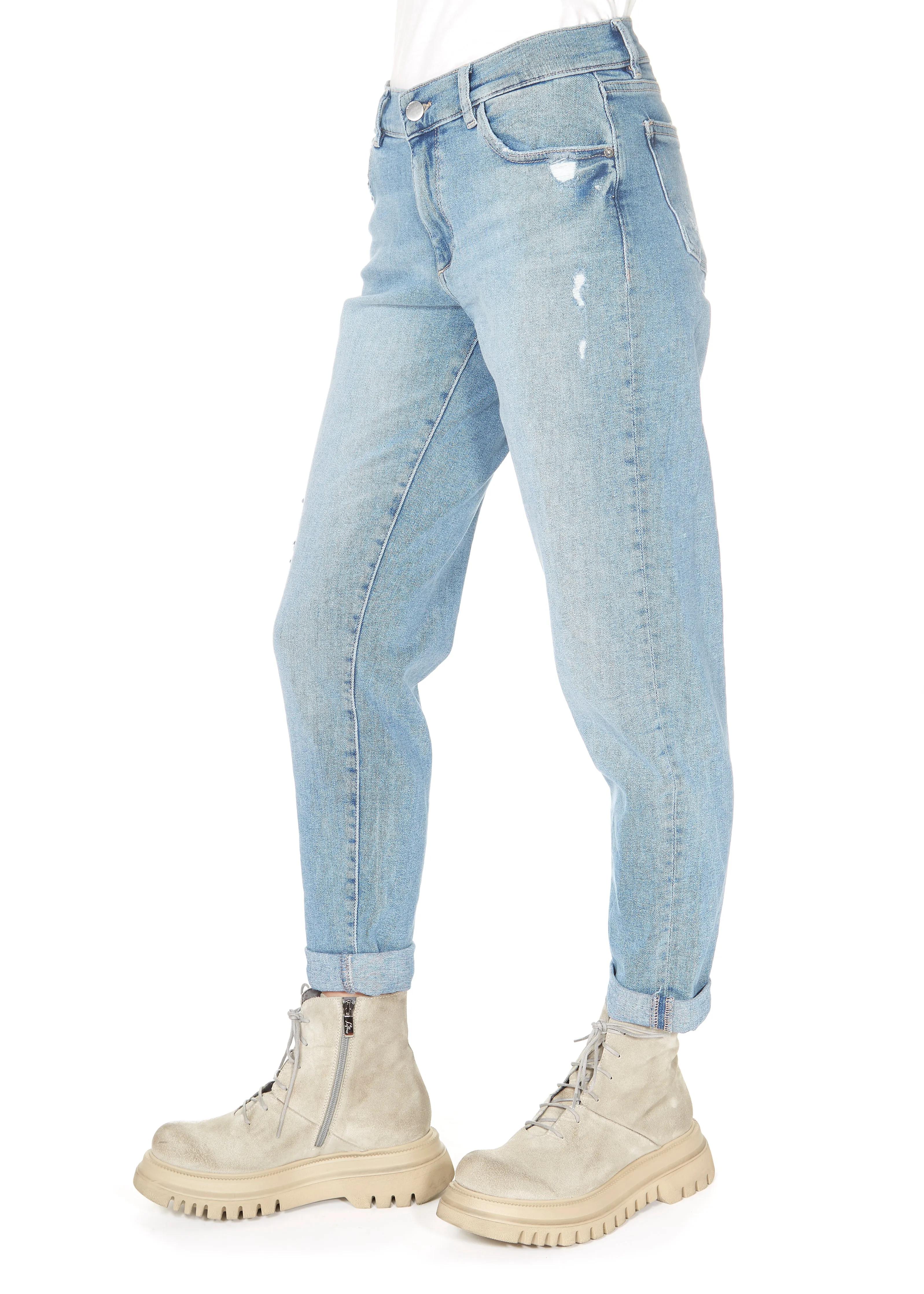 DL 1961 Riley Straight Boyfriend LT Glacier Distressed