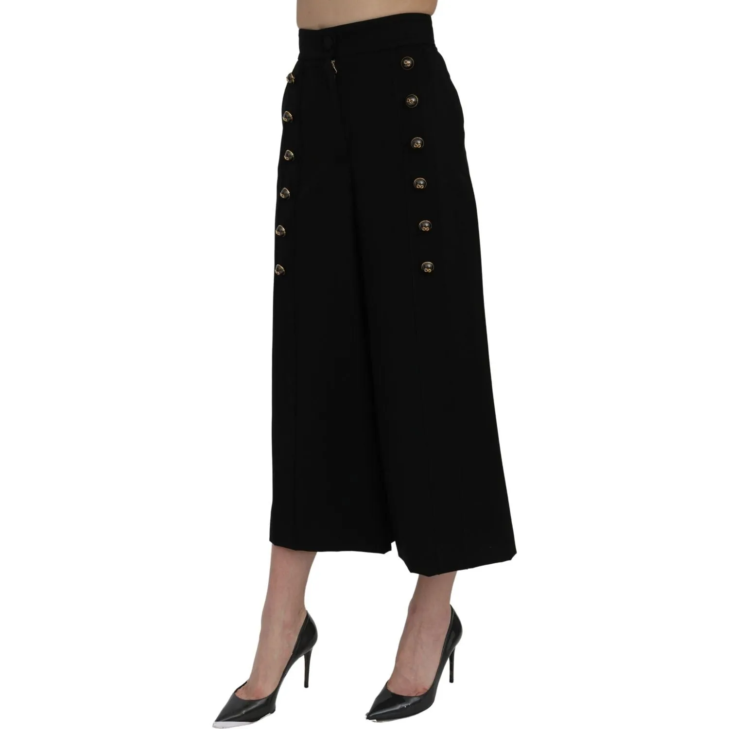 Dolce & Gabbana Elegant High Waist Wide Leg Wool Pants