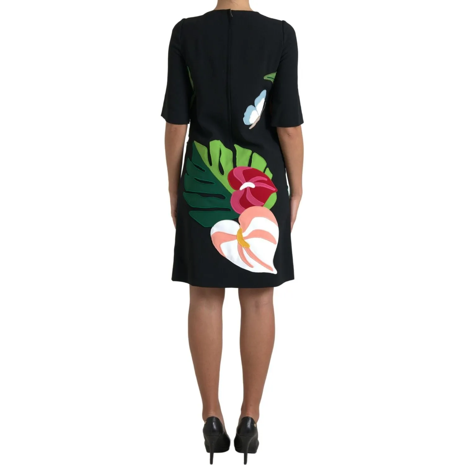 Dolce & Gabbana Elegant Jungle Motif Sheath Dress