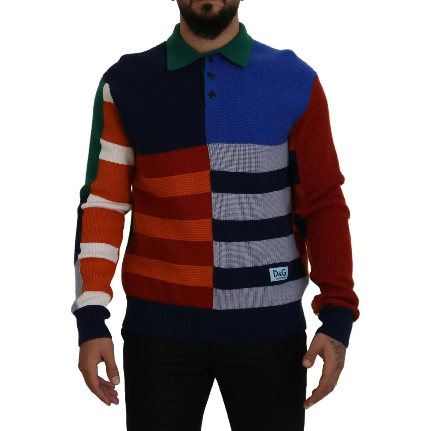 Dolce & Gabbana Pullover Sweater in Multicolor Stripes