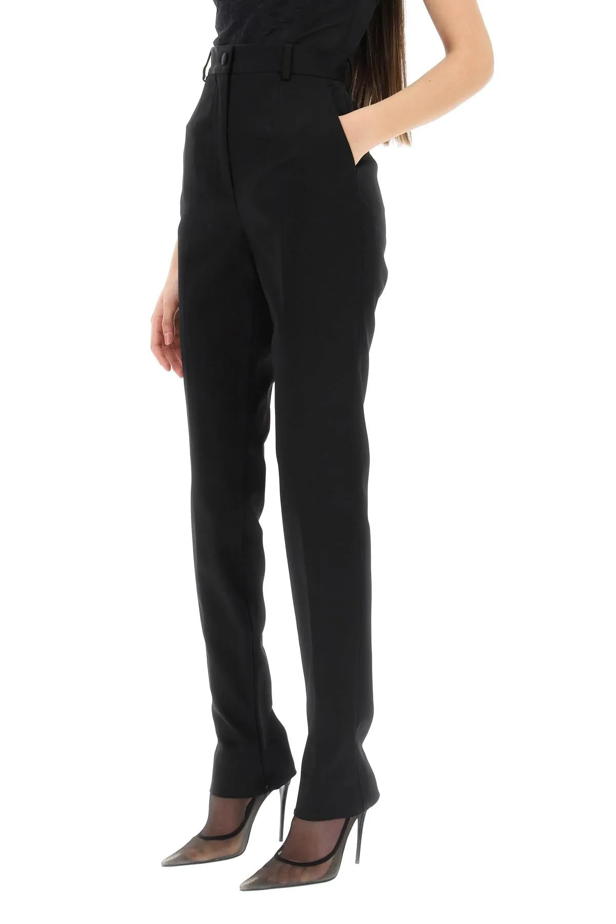 Dolce & gabbana slim trousers with zip cuffs