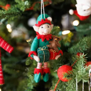 Elf with Gifts Ornament