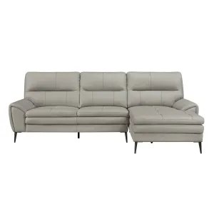 Essex Modern Leather Sofa-Sectional - Top Grain Leather & Faux Leather-Match