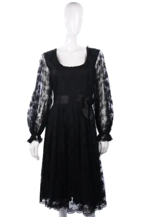 Fantastic vintage lace Jean Allen black dress. UK 12/14