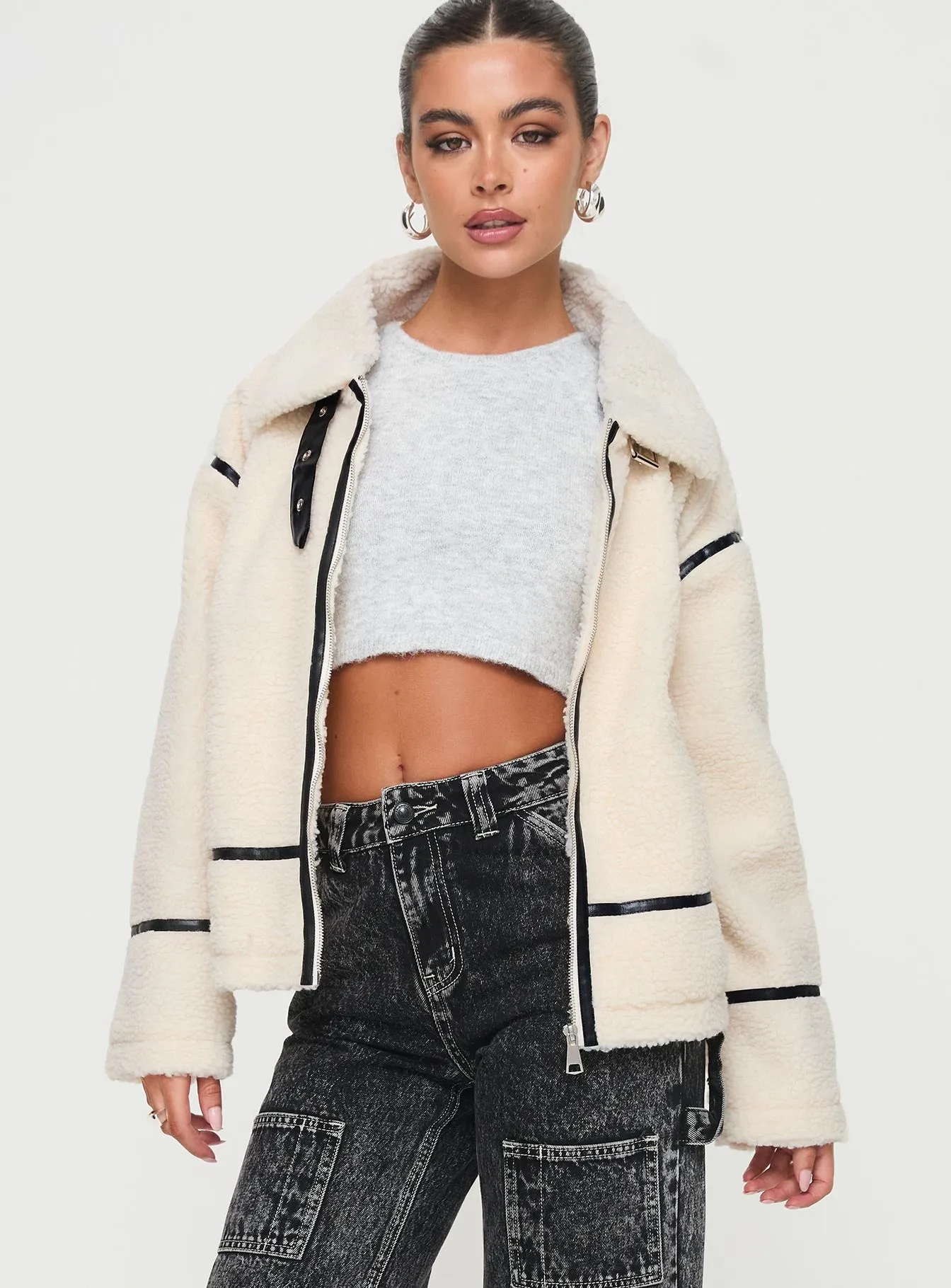 Fashionkova Lumanara Shearling Jacket Cream