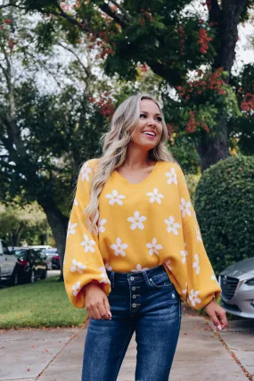 Field of Flowers Sweater - Mustard