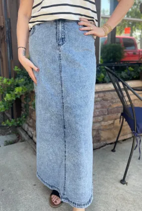 FLARE DENIM LONG SKIRT