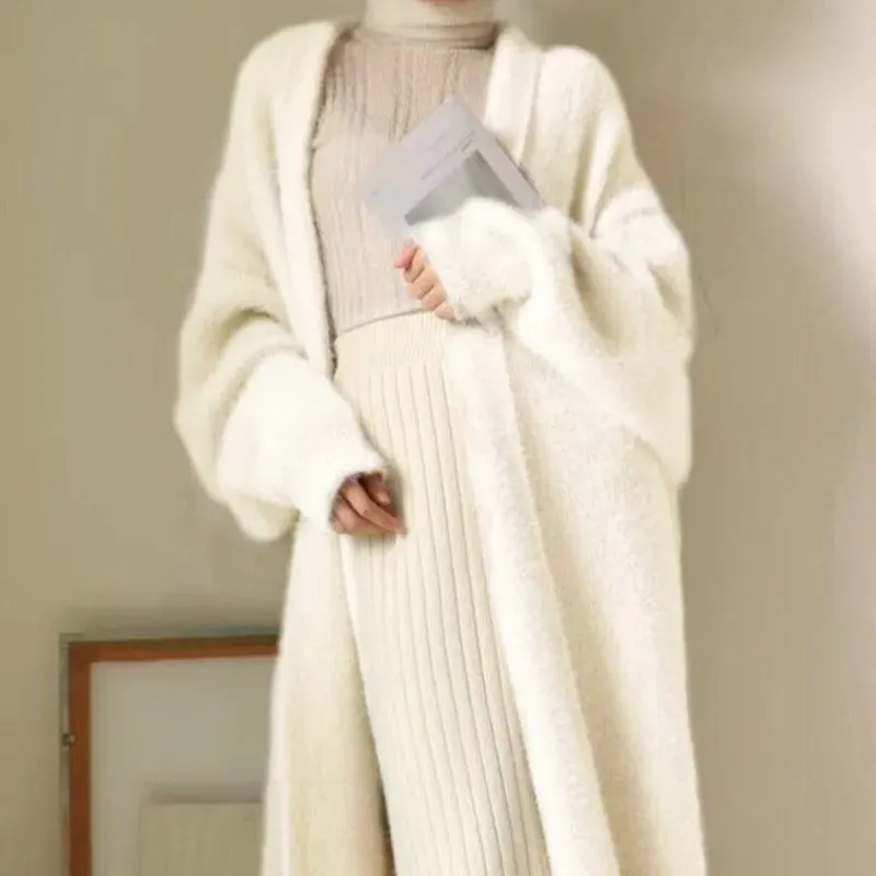 Fluffy Long Sleeve Winter Cardigan Sweater for Women