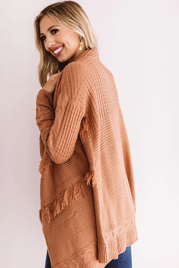 For Now And Forever Knit Cardigan In Rustic Rose