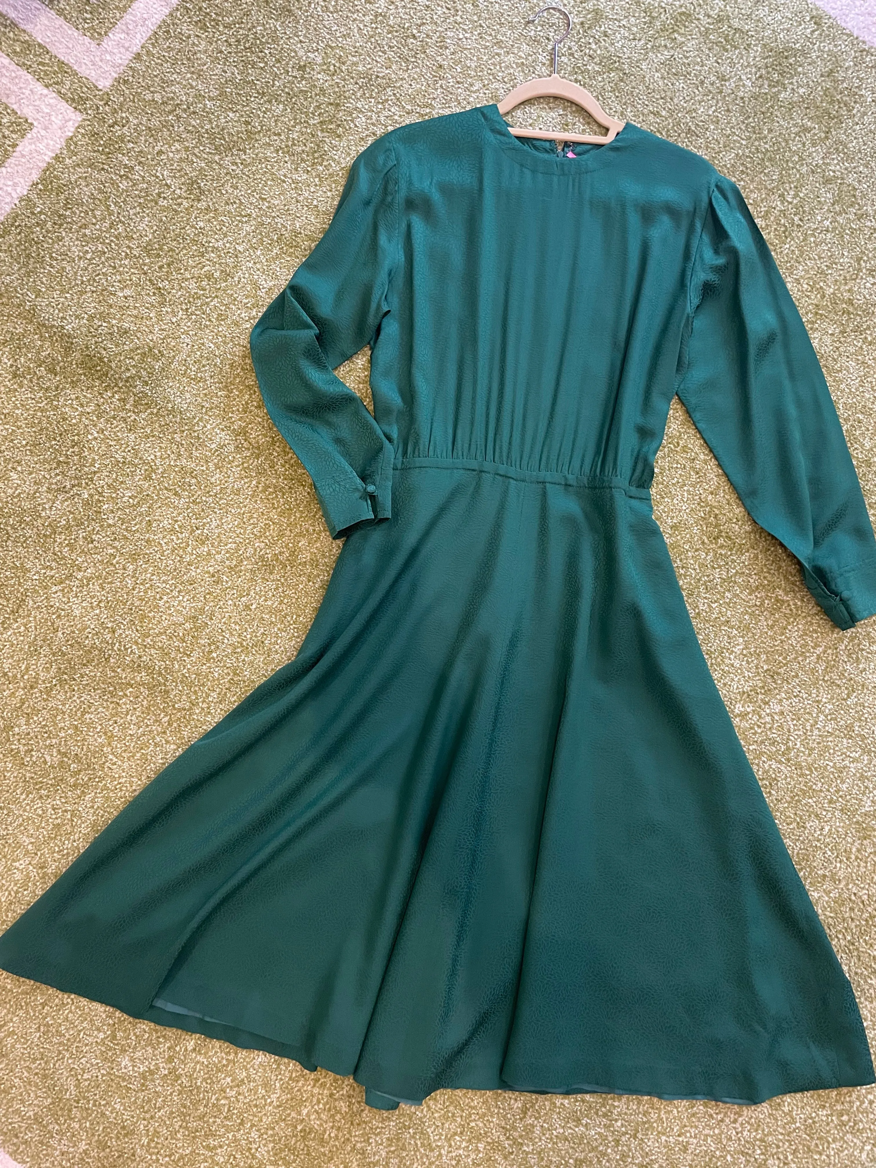 Forest Green Silk Dress