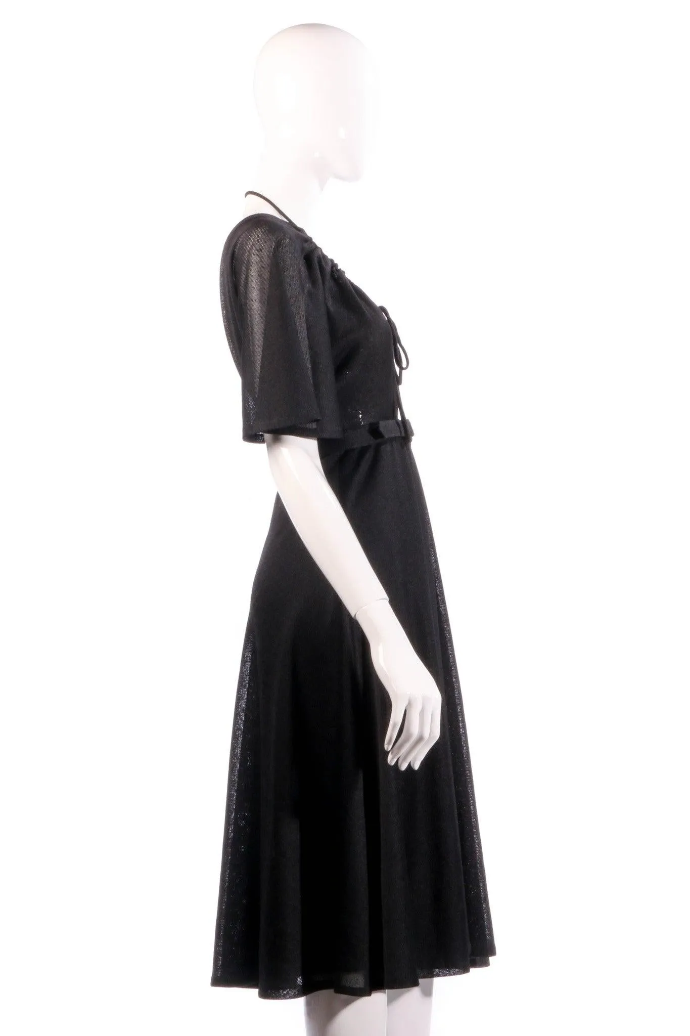 Frank Usher Vintage Tie Neck Dress Black Size 34 UK 6/8