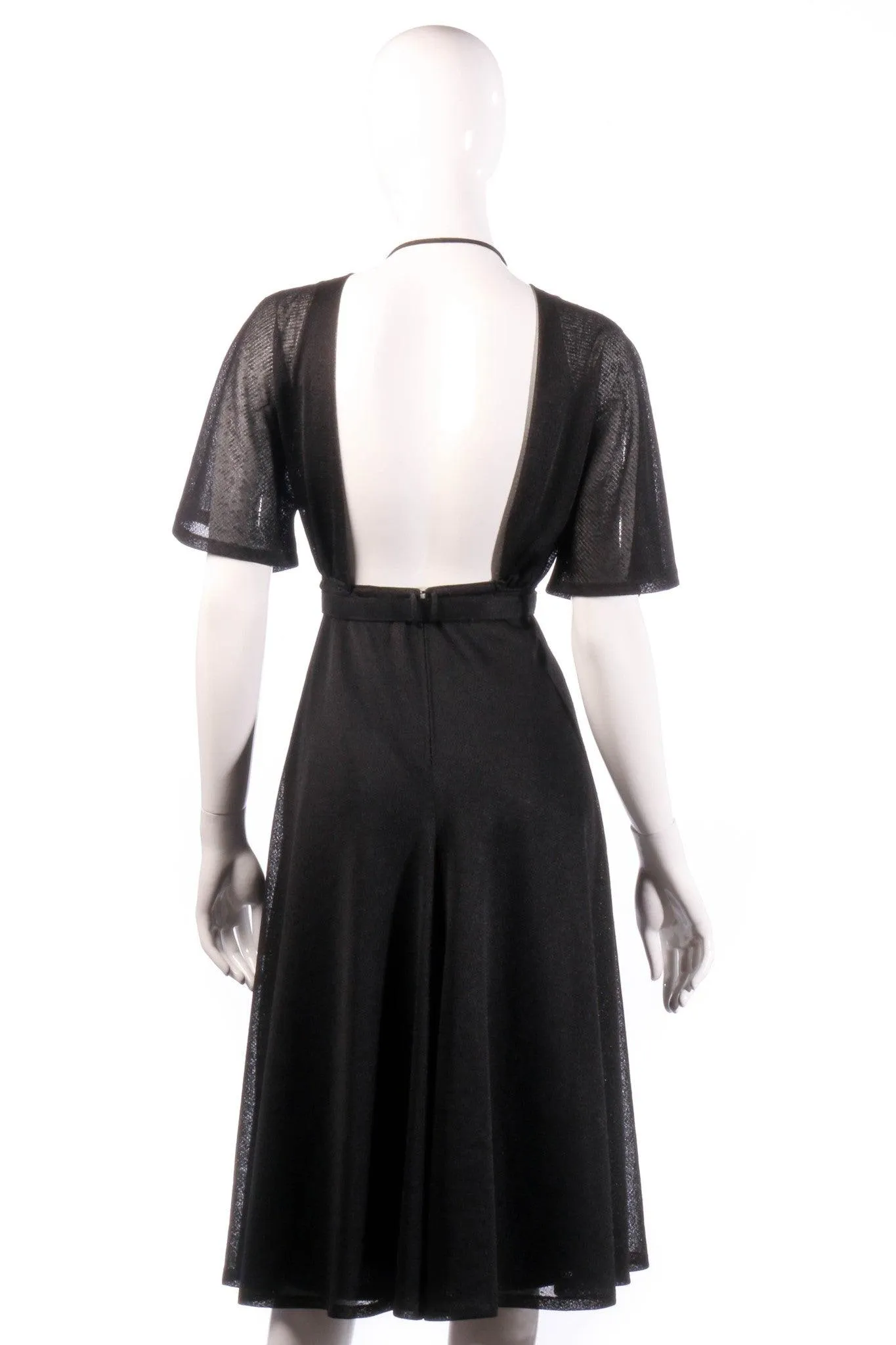 Frank Usher Vintage Tie Neck Dress Black Size 34 UK 6/8