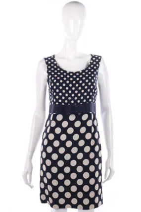 Georges Rech navy spotted dress size 10