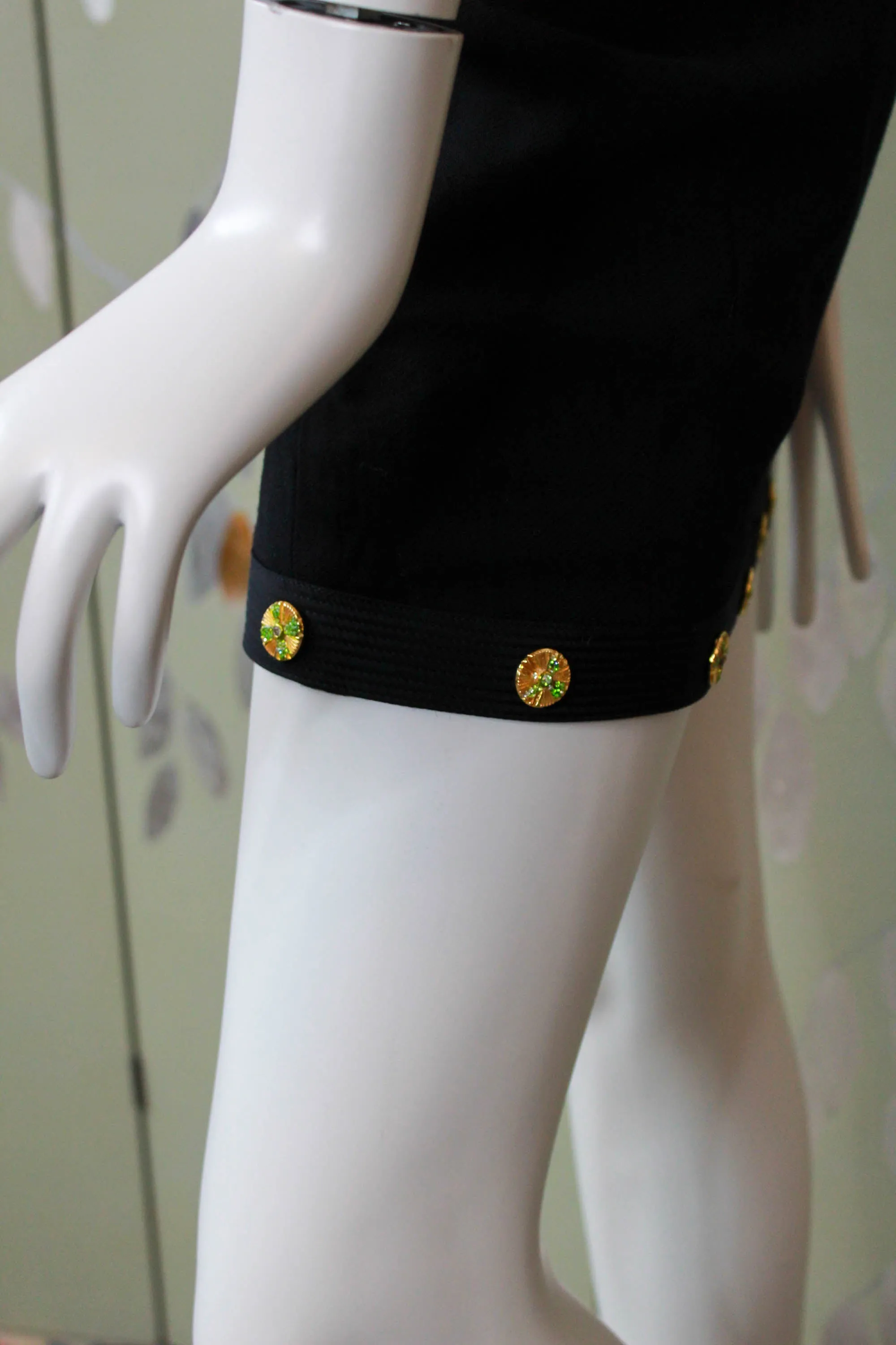 Gianni Versace Black Dress with Medallion Details, Small