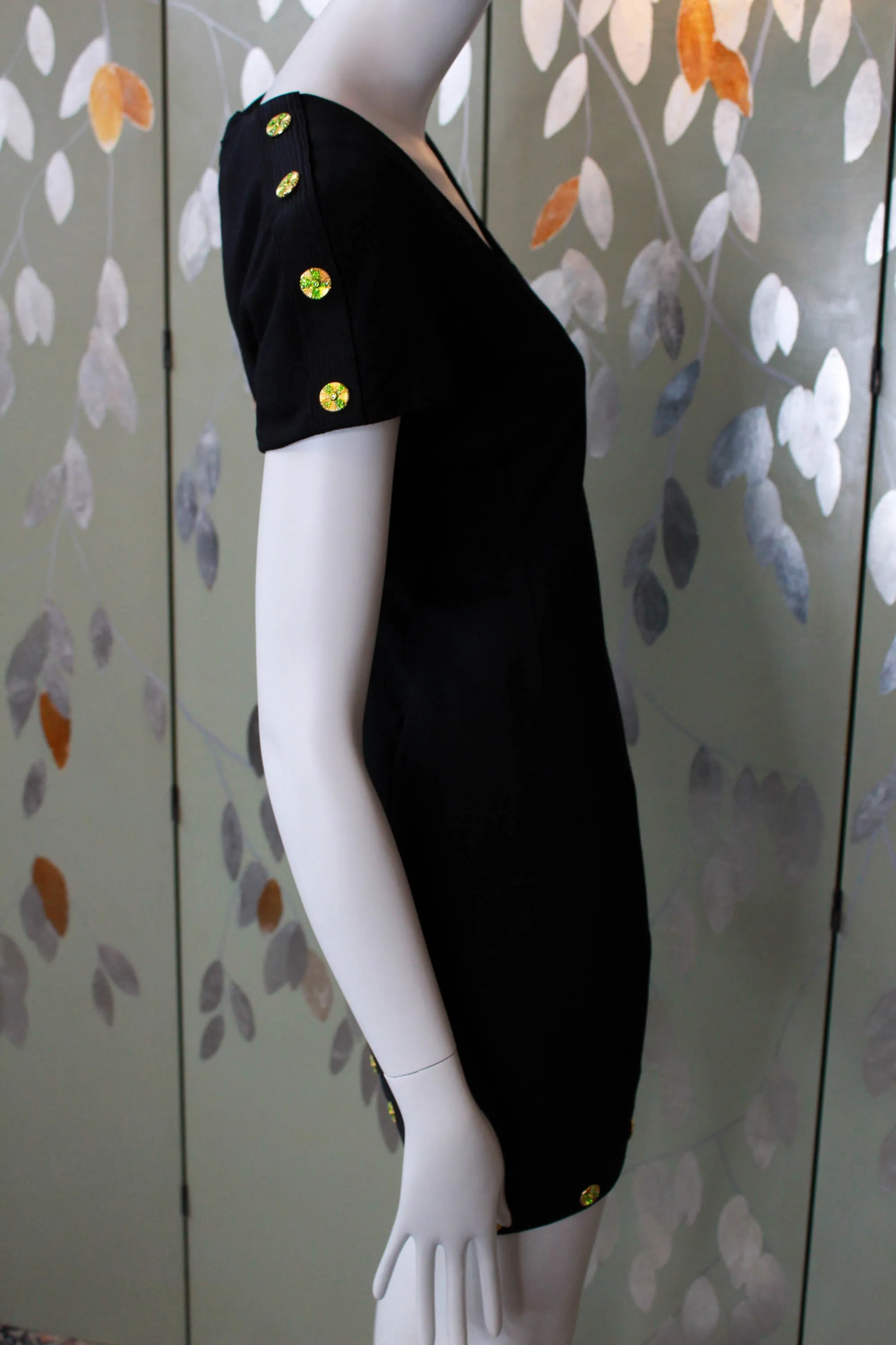 Gianni Versace Black Dress with Medallion Details, Small