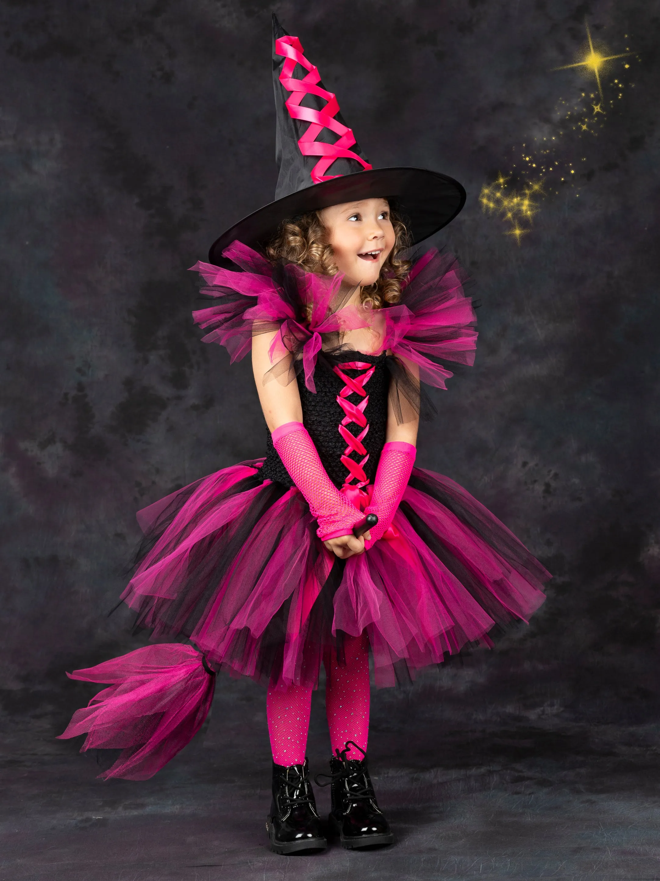 Girls Deluxe Witch Trio Tutu Costume Dress