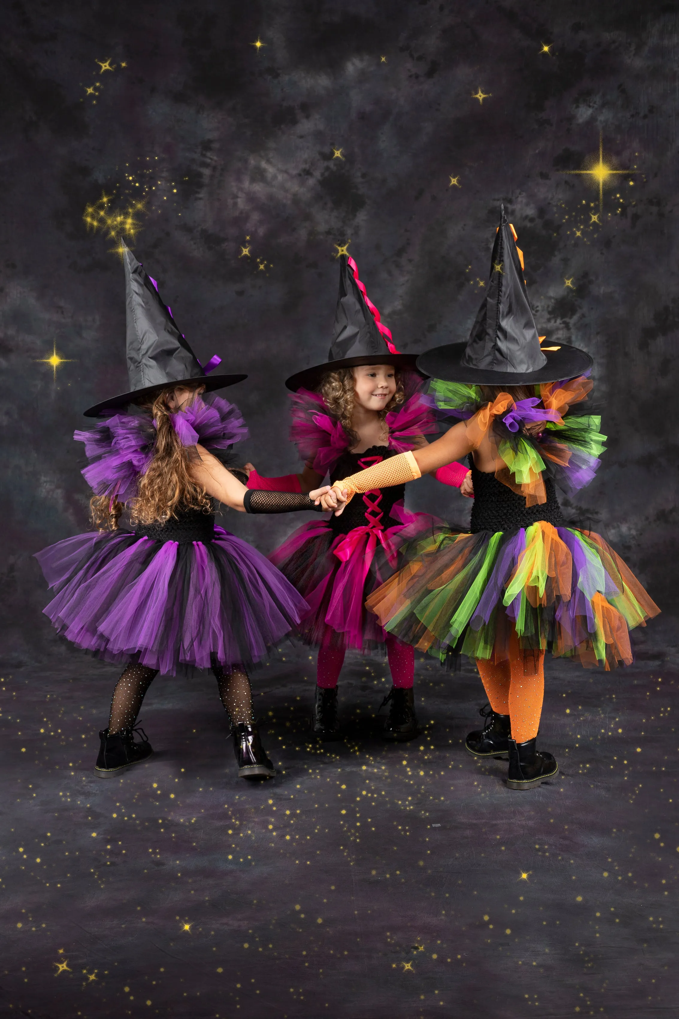 Girls Deluxe Witch Trio Tutu Costume Dress