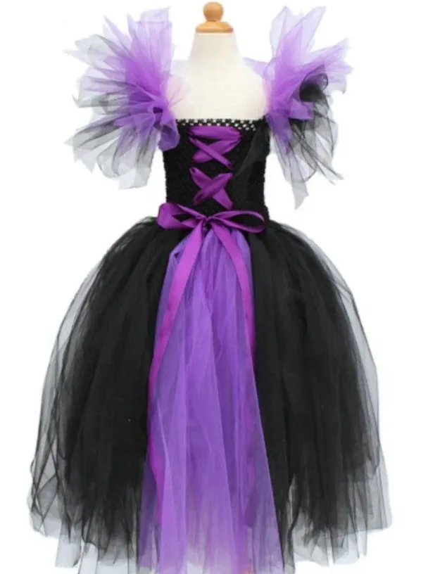 Girls Witch Halloween Tutu Costume Dress