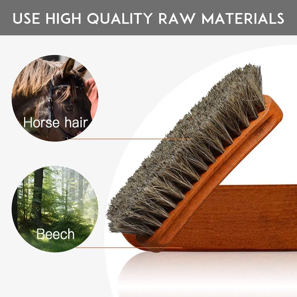 Guyuyii | 2PC Horsehair Shoe Brush