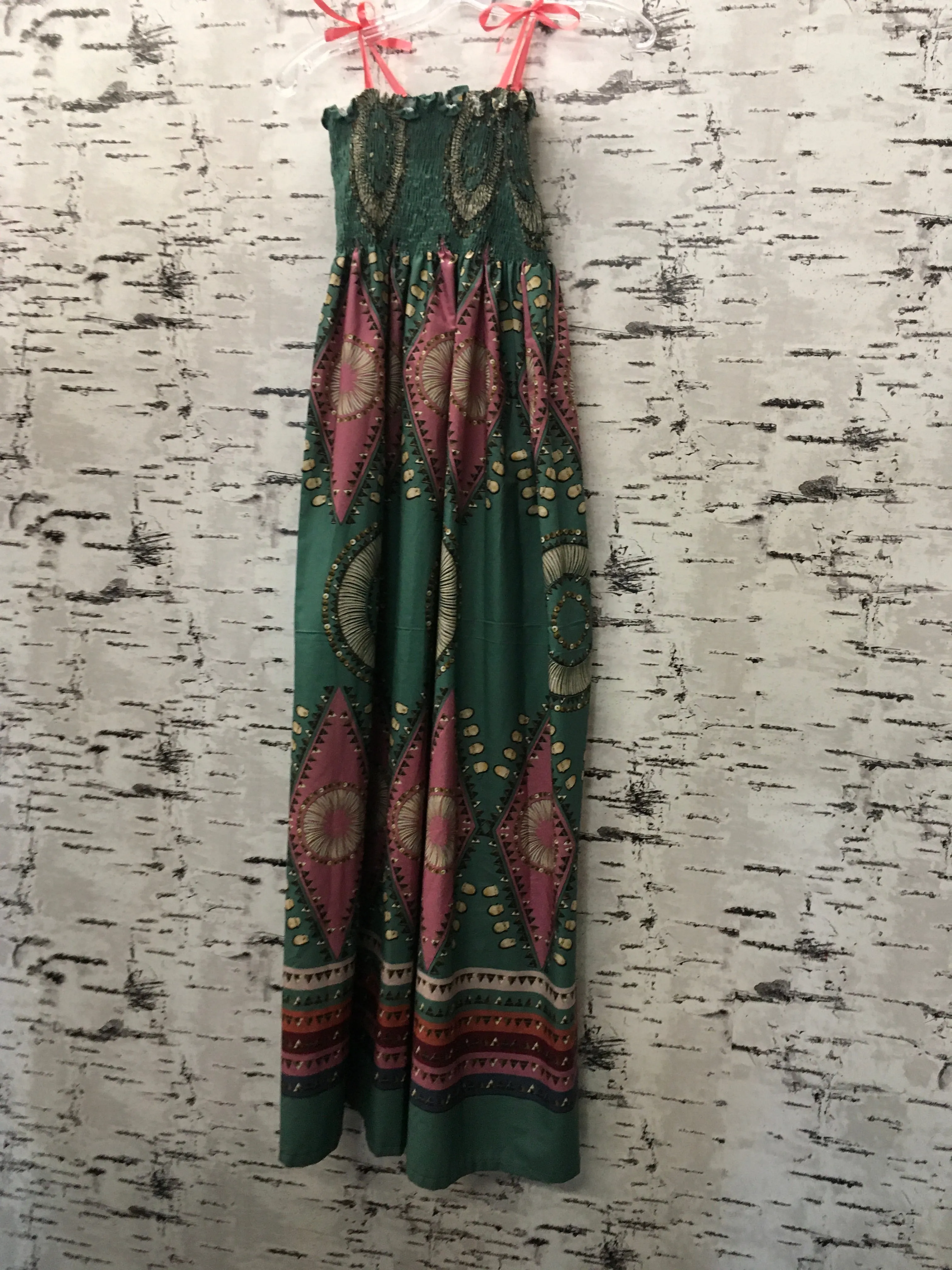 Handmade Scrunchie Dress Elk Tooth Honor Sage