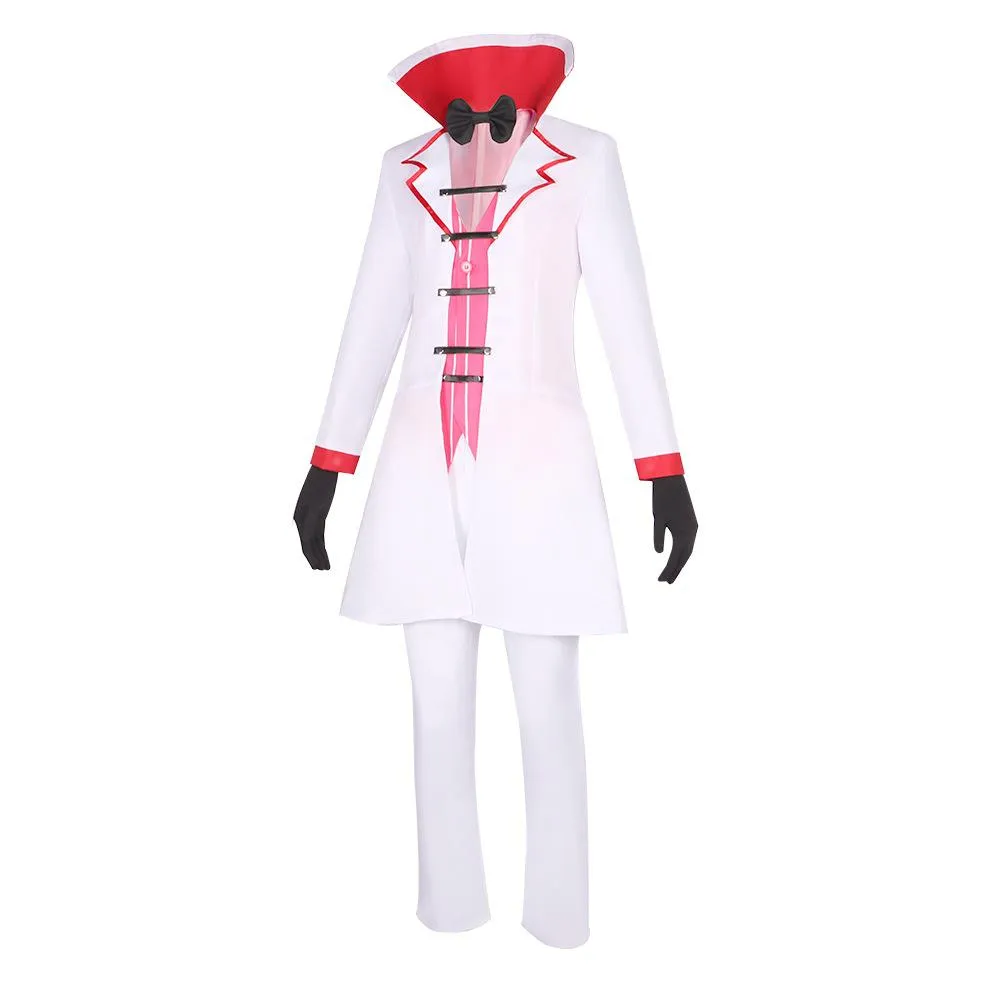 Hazbin Hotel Lucifer Morningstar White Suit Adult Cosplay Costume Carnival