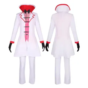 Hazbin Hotel Lucifer Morningstar White Suit Adult Cosplay Costume Carnival