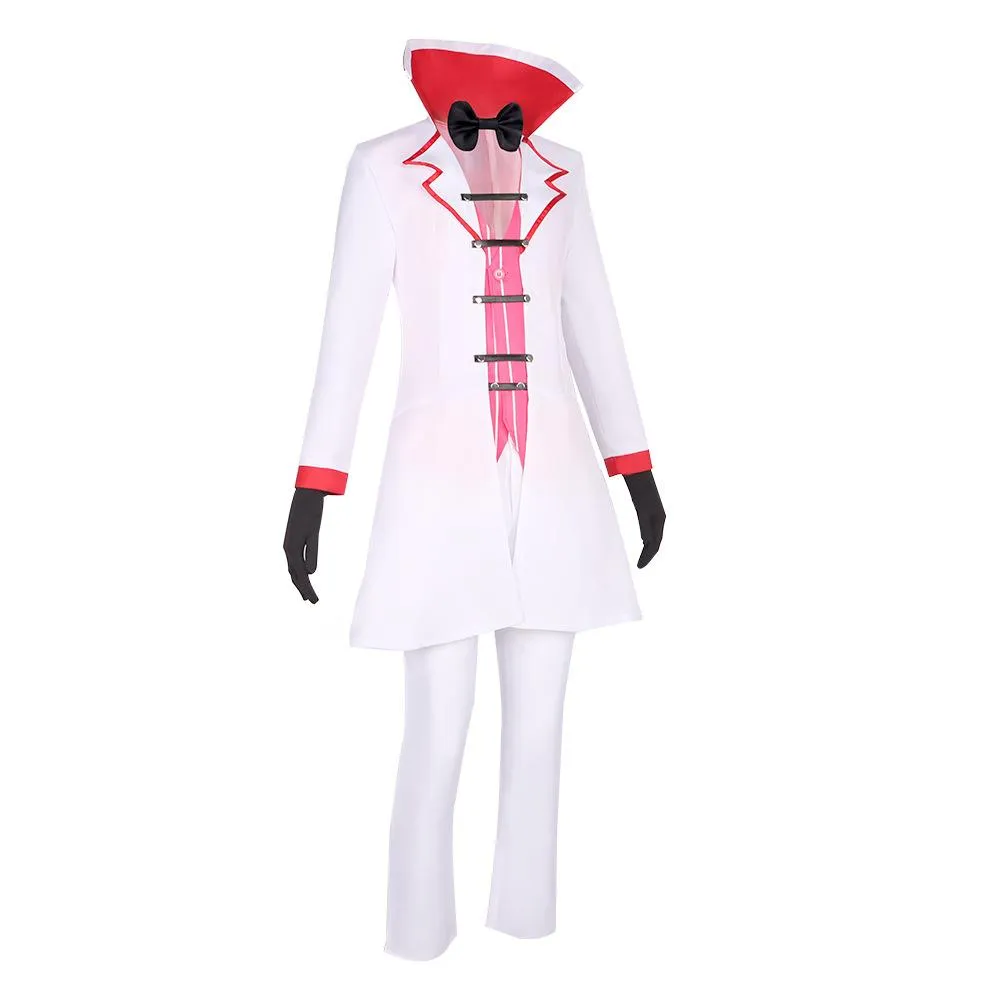 Hazbin Hotel Lucifer Morningstar White Suit Adult Cosplay Costume Carnival