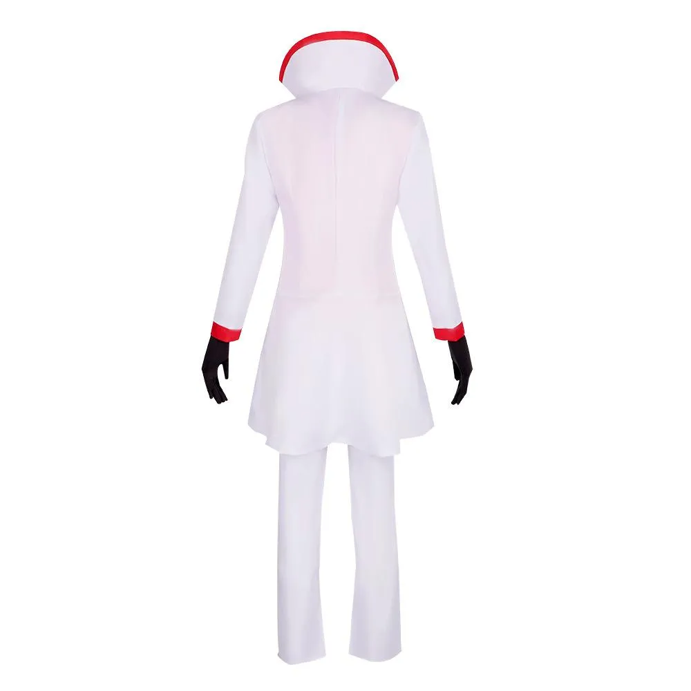 Hazbin Hotel Lucifer Morningstar White Suit Adult Cosplay Costume Carnival