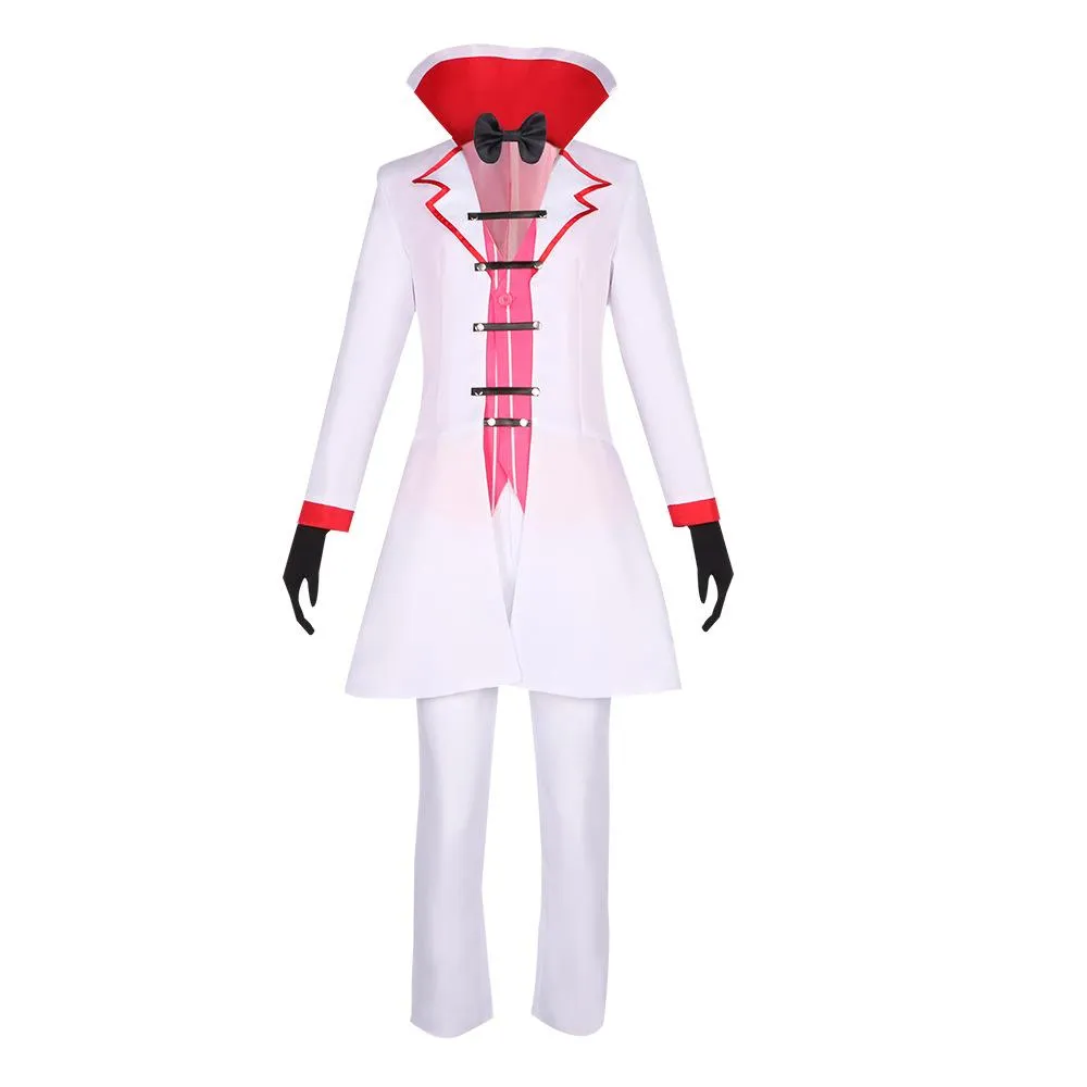 Hazbin Hotel Lucifer Morningstar White Suit Adult Cosplay Costume Carnival