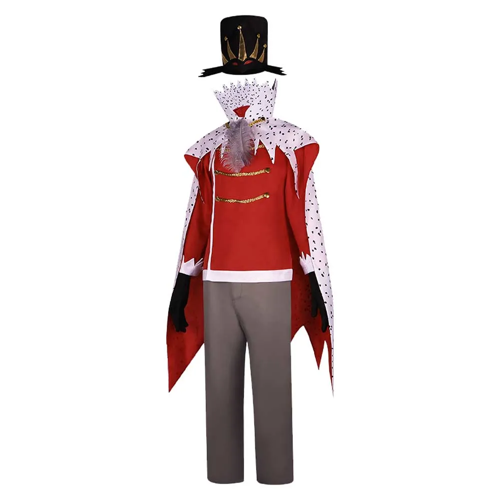 Helluva Boss Hazbin Hotel Stolas Red Outfit Party Carnival Halloween Cosplay Costume