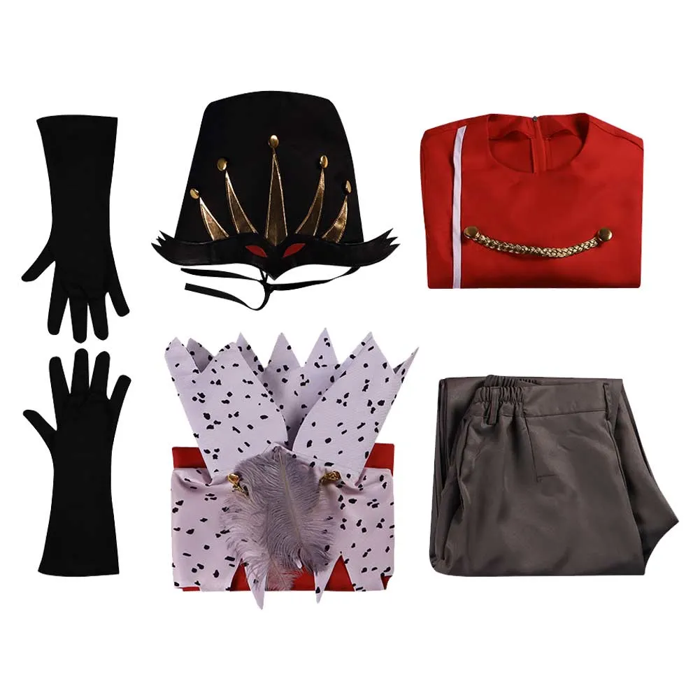 Helluva Boss Hazbin Hotel Stolas Red Outfit Party Carnival Halloween Cosplay Costume