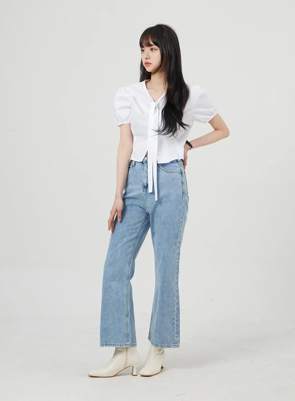 High Waist Bootcut Jeans OF328