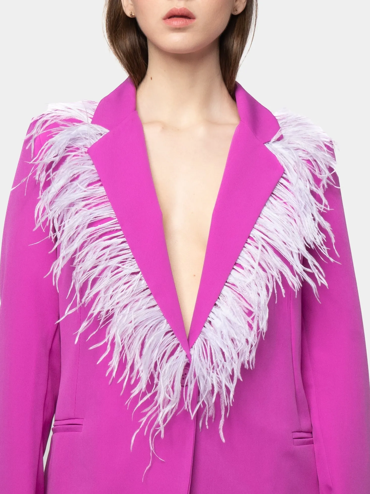 HOLLYWOOD - Oversized Magenta Feather Suit