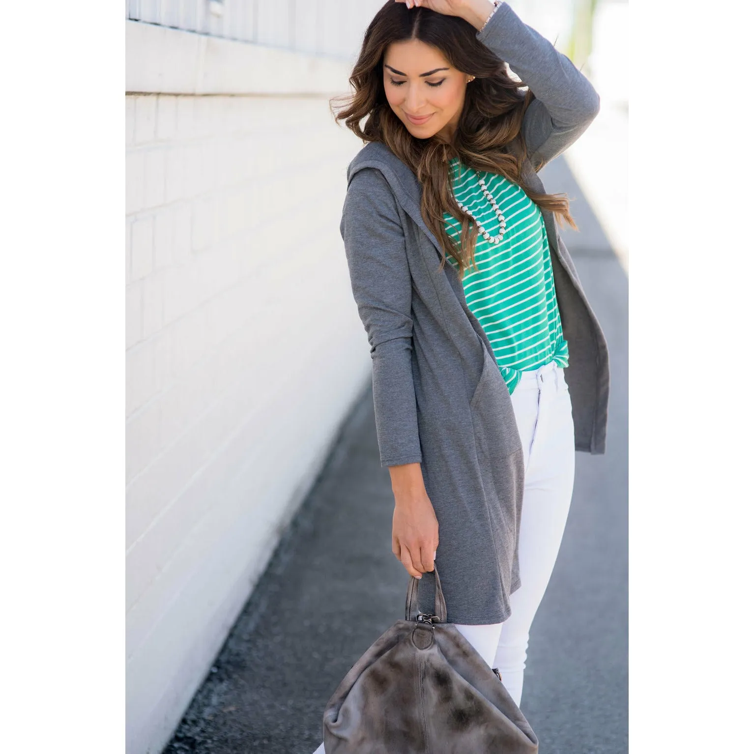 Hooded Tunic Cardigan