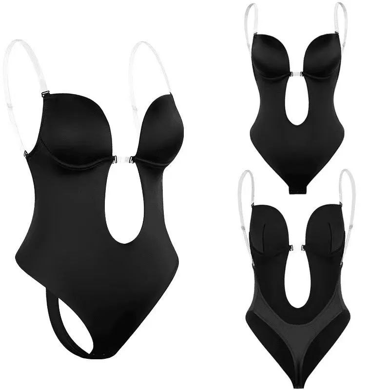 Hzori Hot Body Shaper Invisible Shoulder Strap One-Piece Underwear Backless Corset Women Body Shape Bodybuilding Tights