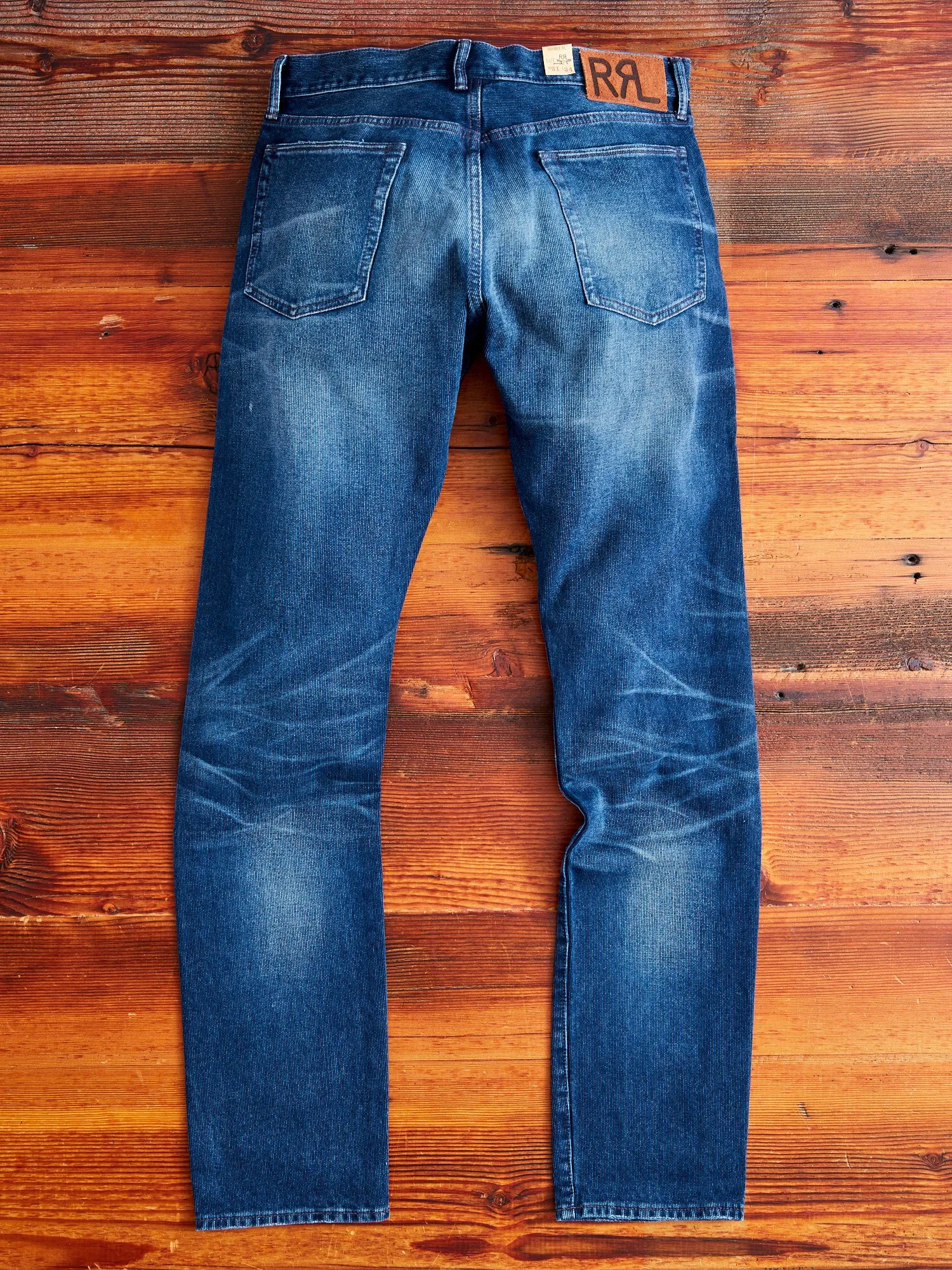 Indigo Bedford Cord Pants - High Slim Fit