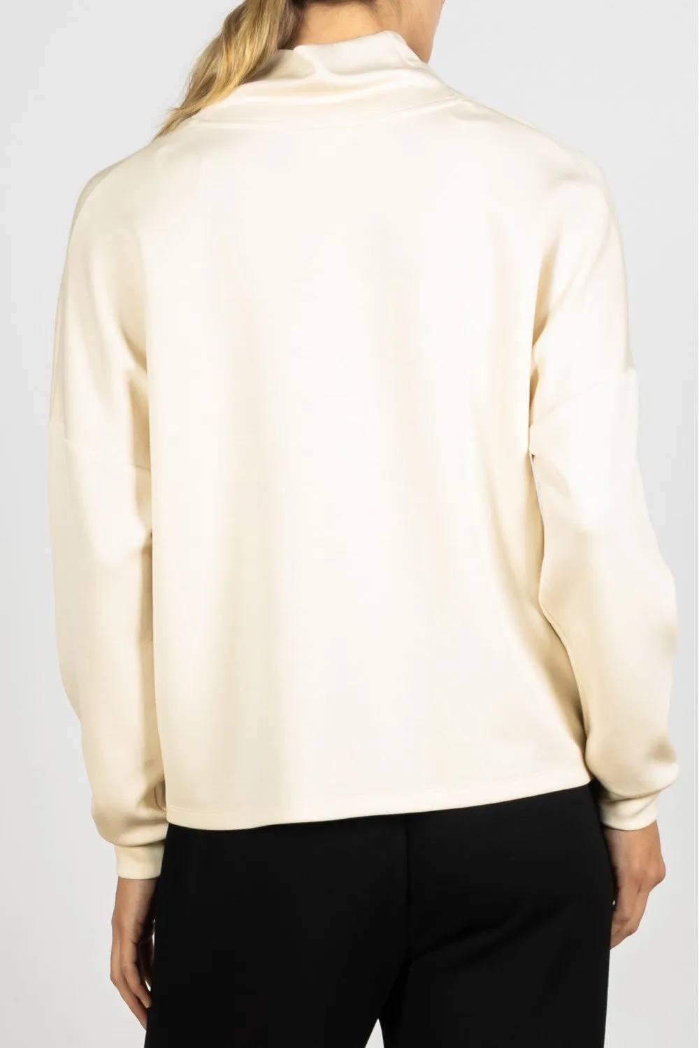 Inez Cowl Neck Long Sleeve Top - Eggshell