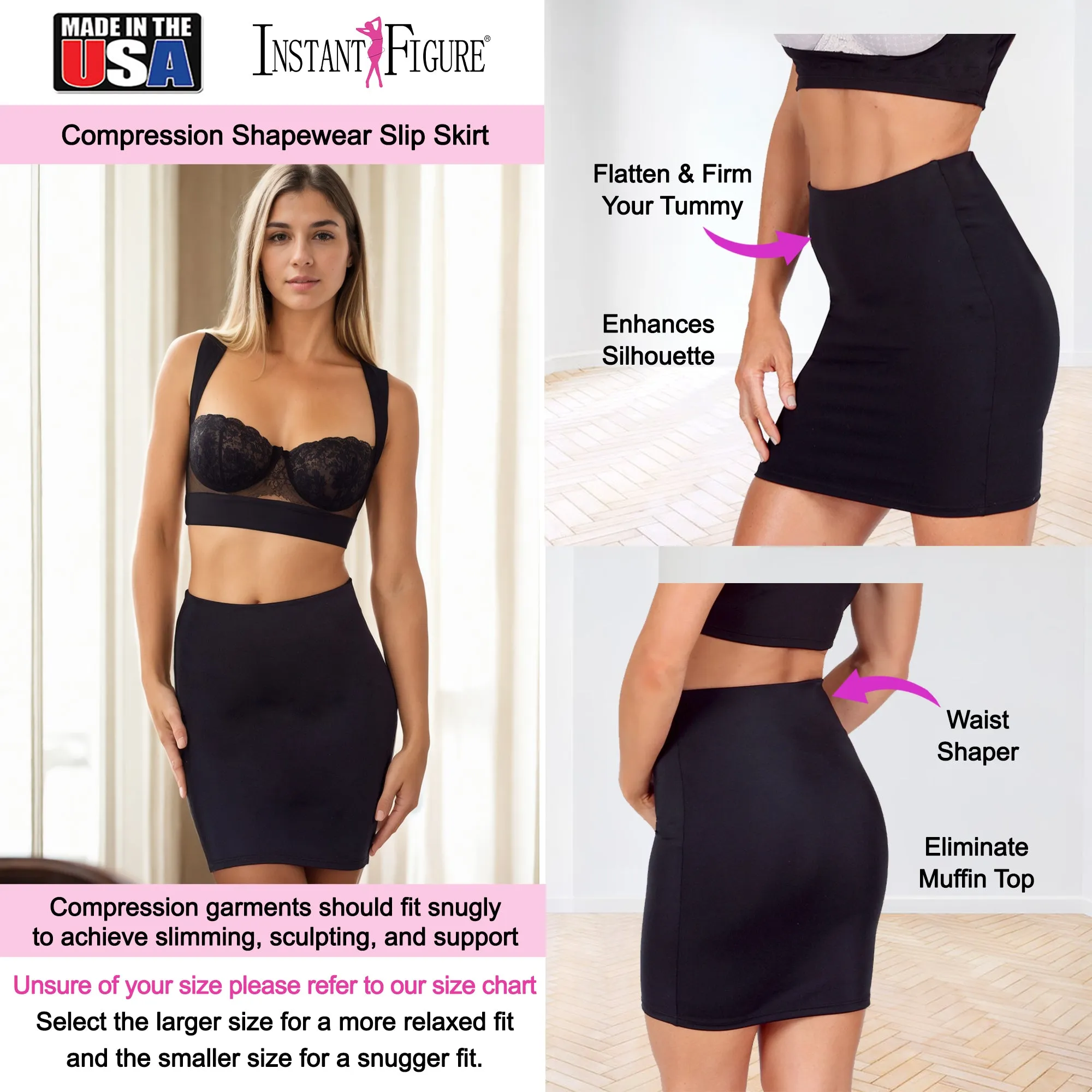 InstantFigure Plus Size Shapewear Slip Skirt WS40141C