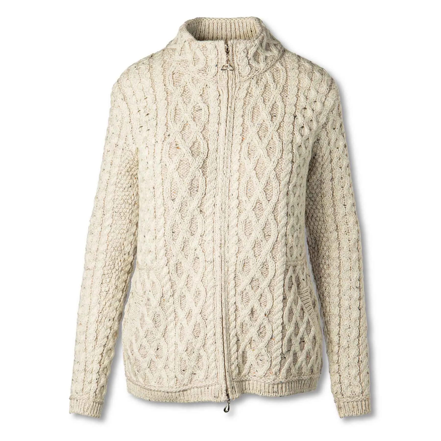 Irish Aran Knit Cardigan- Oatmeal