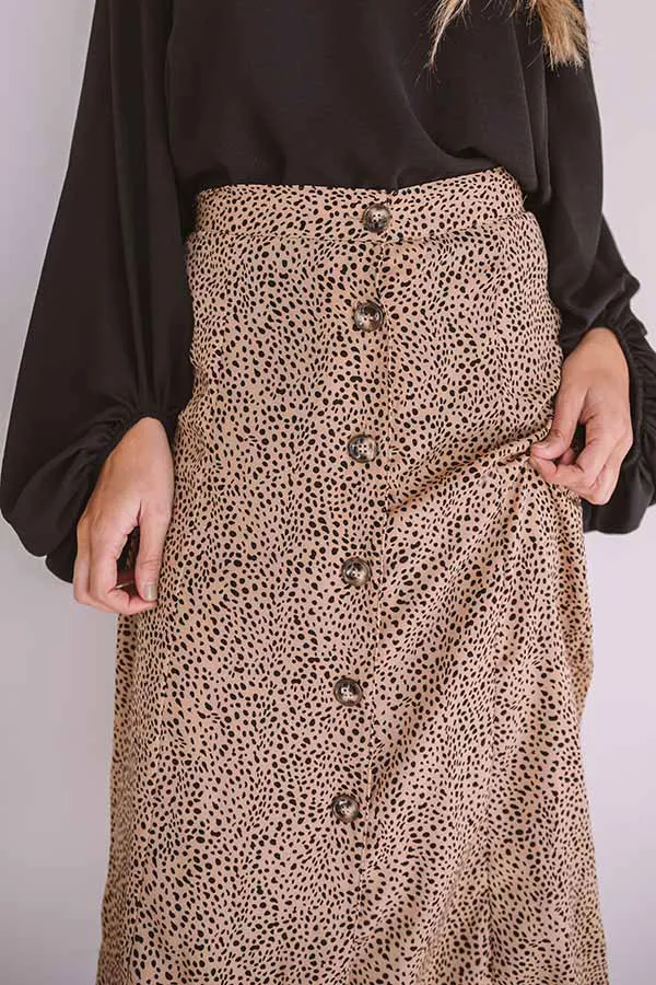 Irresistibly Yours Button Up Leopard Skirt