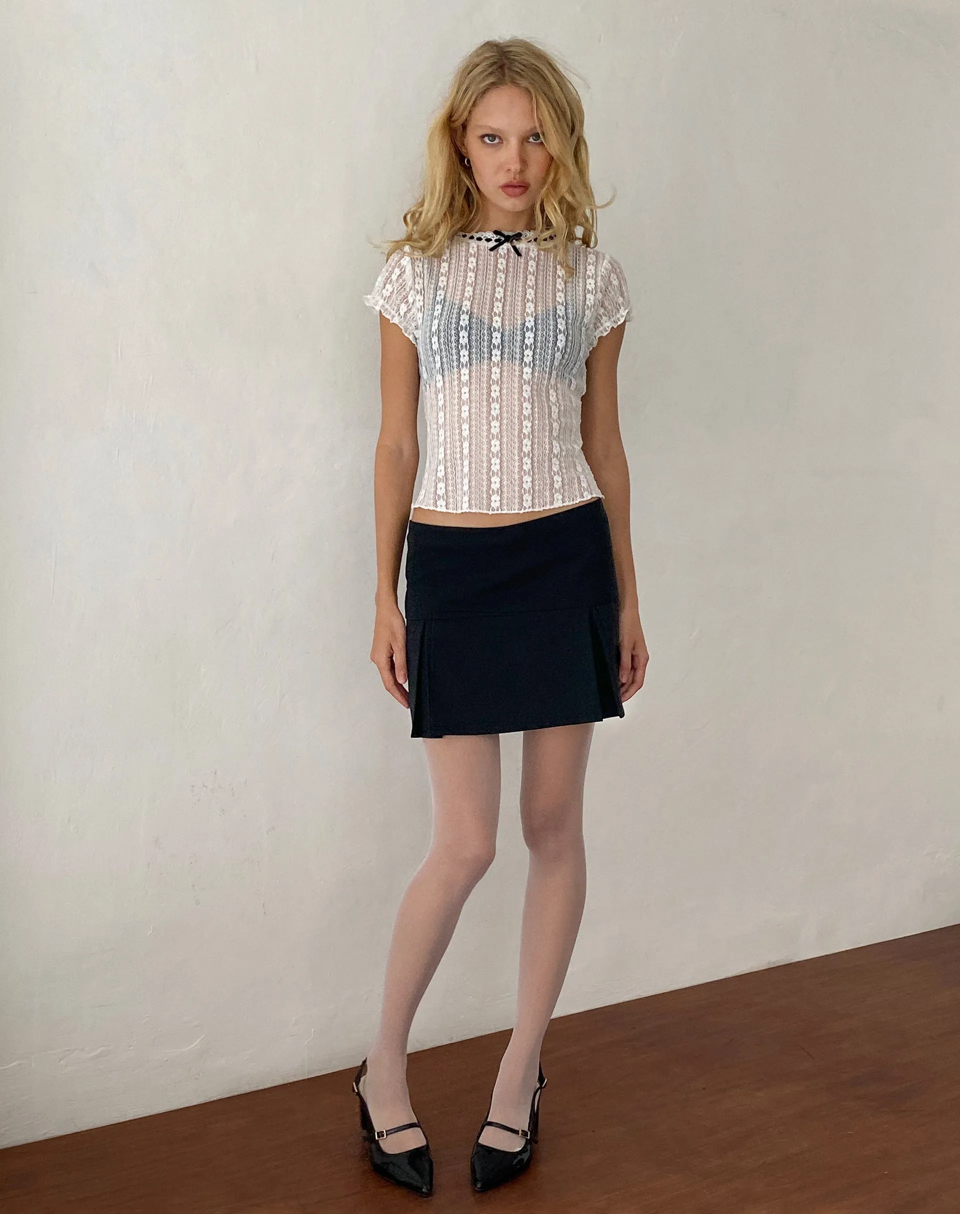 Istaka Mini Skirt in Black Tailoring