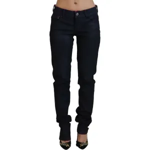 Just Cavalli Sleek Black Low Waist Denim Pants