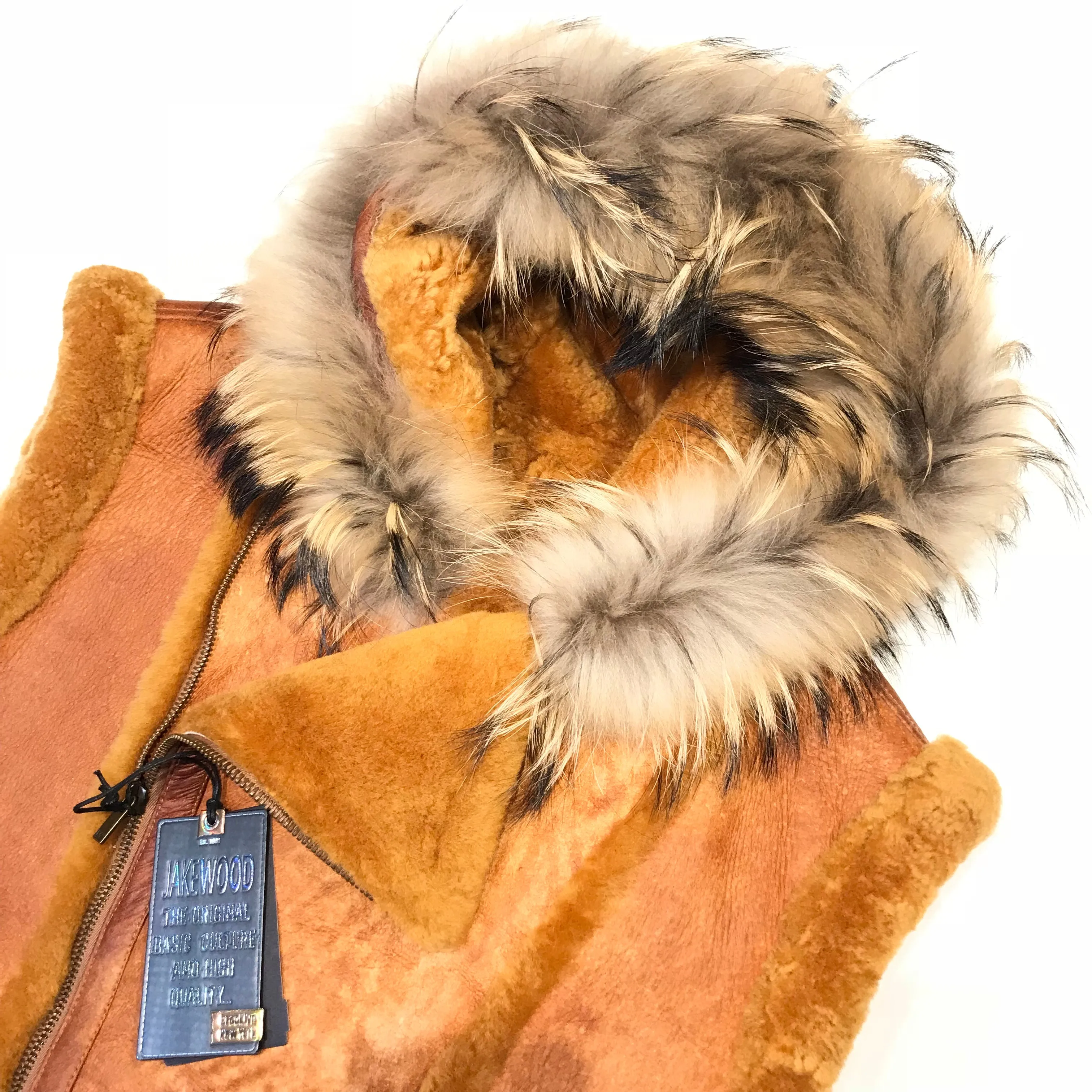 Kashani Cognac Fox Fur Shearling Vest