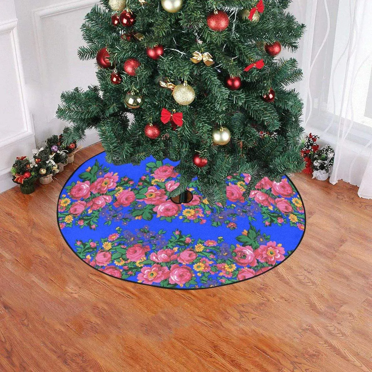 Kokum's Revenge- Royal Christmas Tree Skirt 47" x 47"