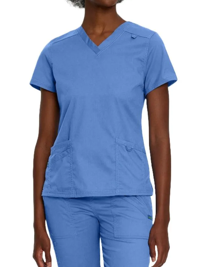 Landau Proflex Women's Modern V-Neck Tunic Solid Scrub Top