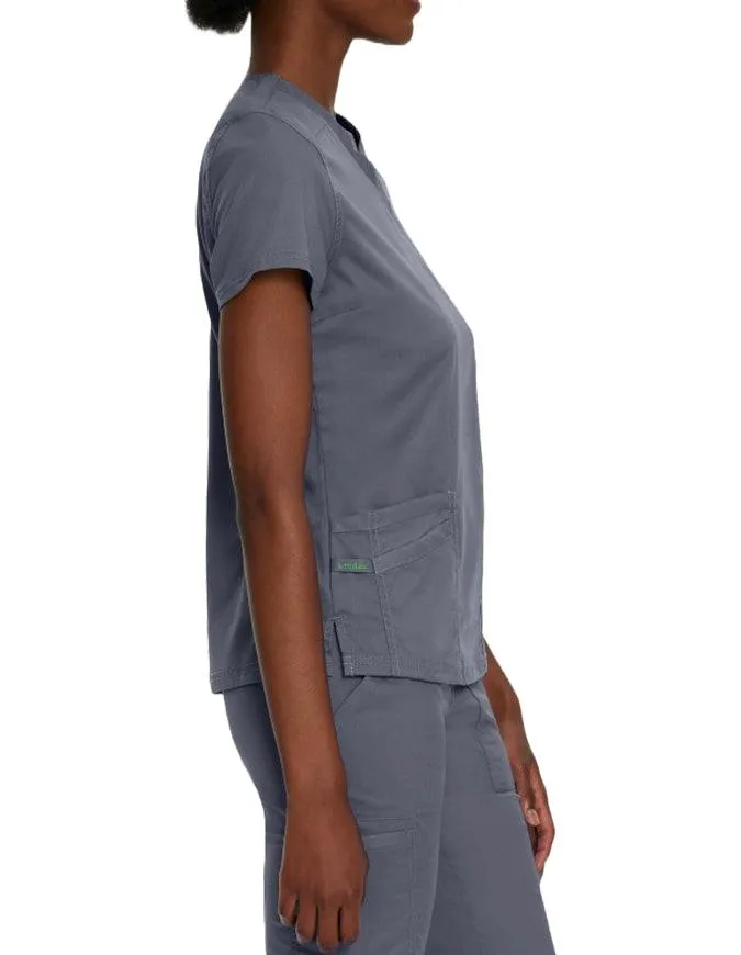 Landau Proflex Women's Modern V-Neck Tunic Solid Scrub Top